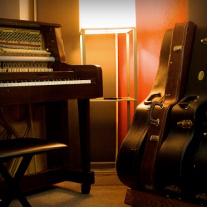 Upright Piano at the recording studio